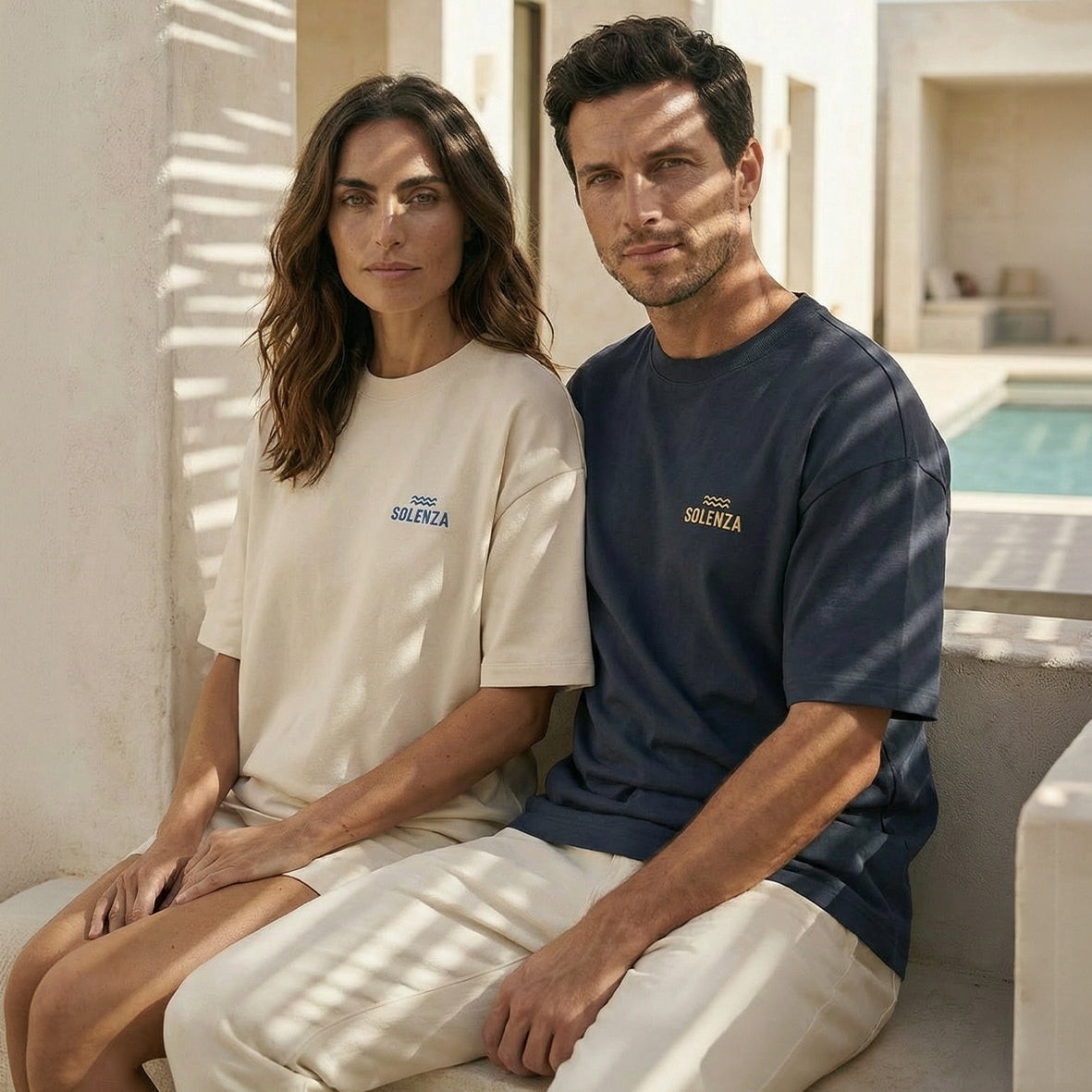 T-shirt Oversize Bleu Nuit Unisexe en coton Bio Épais.