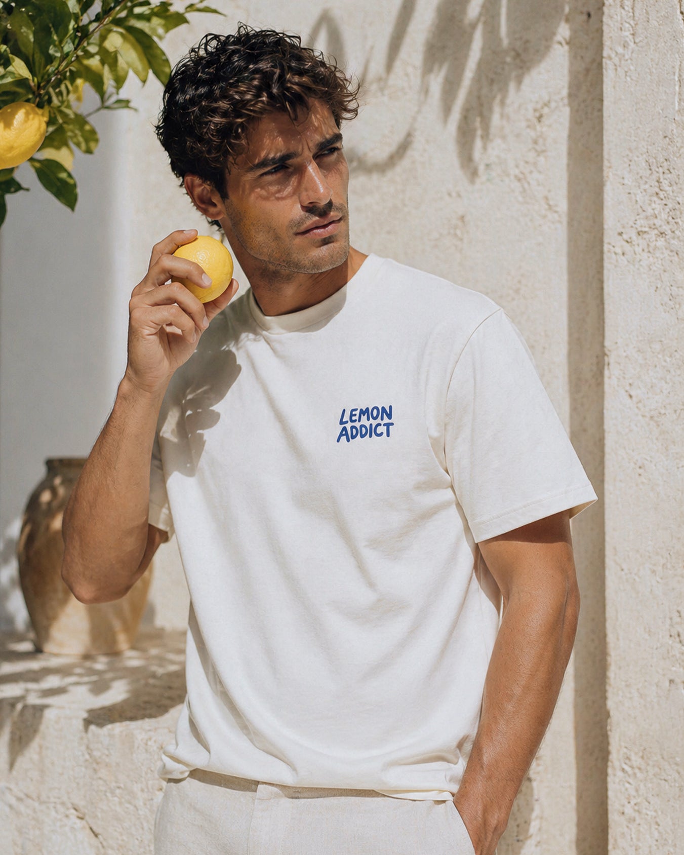 T-shirt Ivoire unisexe Lemon Addict