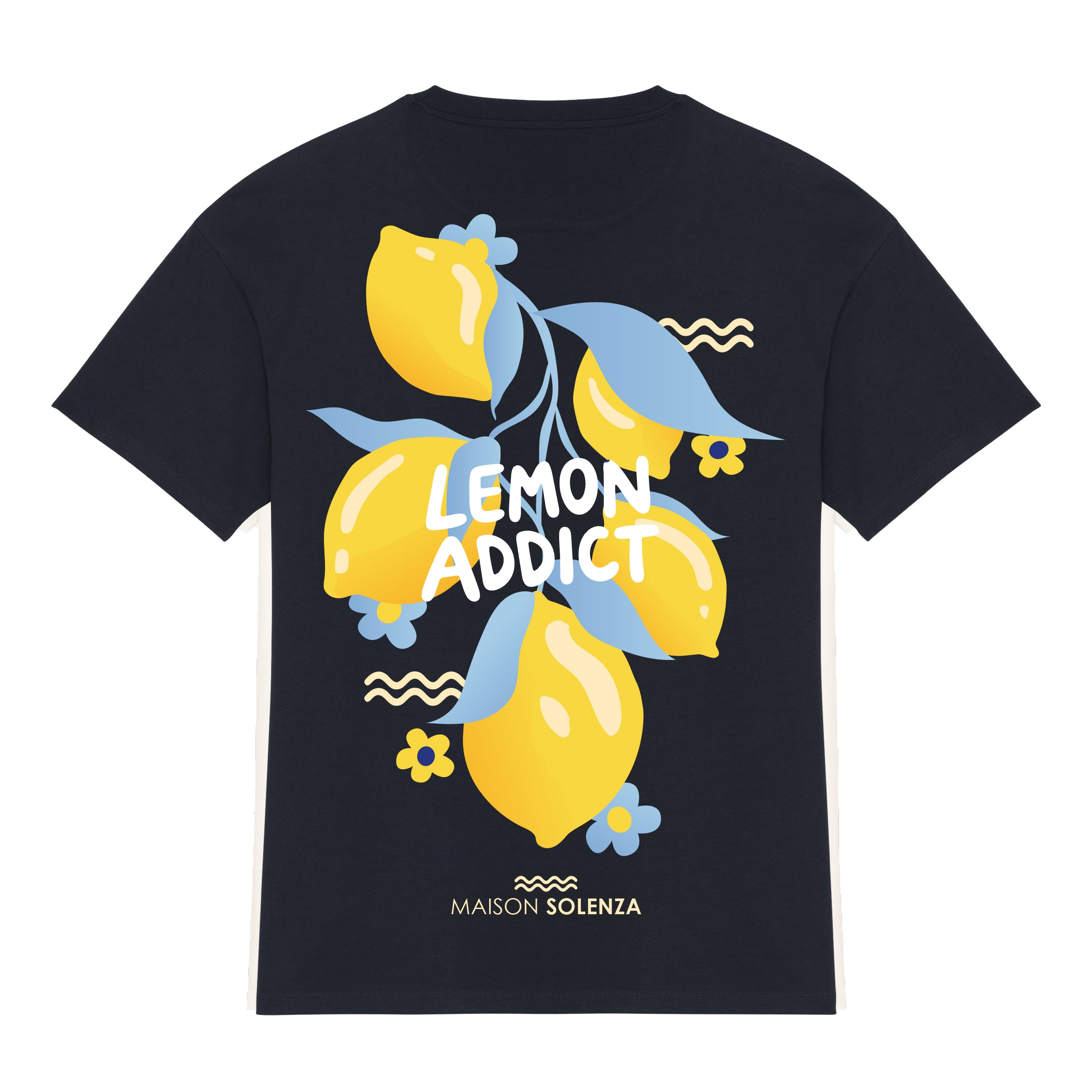 T-shirt Bleu Marine Unisexe Lemon Addict