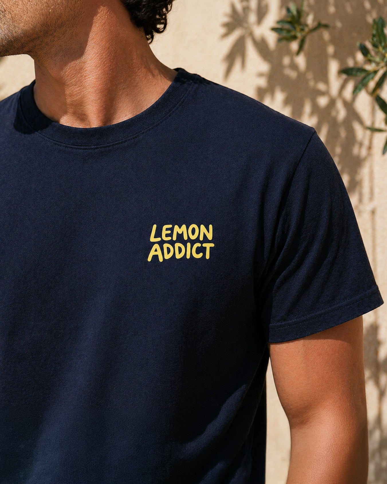 T-shirt Bleu Marine Unisexe Lemon Addict