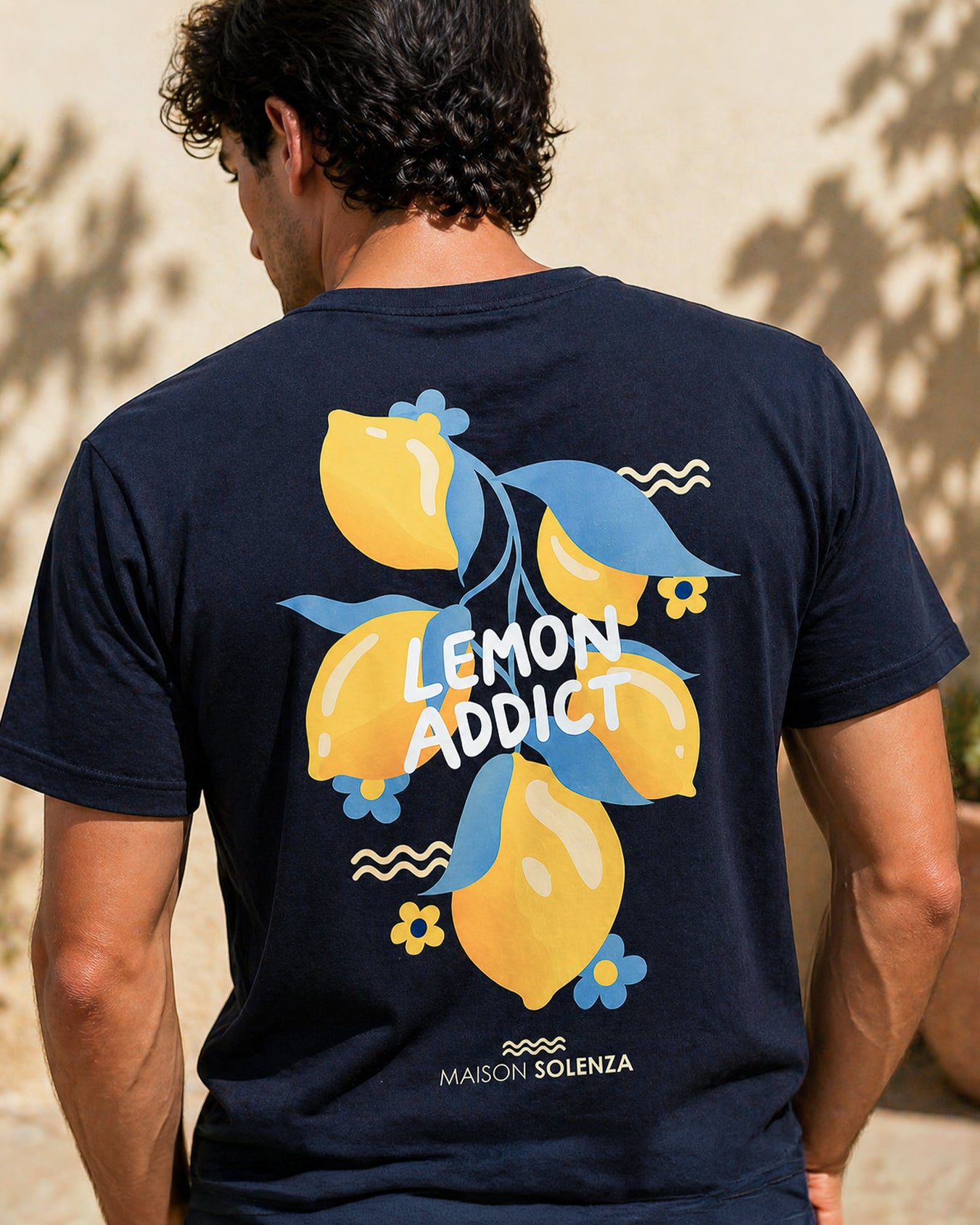 T-shirt Bleu Marine Unisexe Lemon Addict