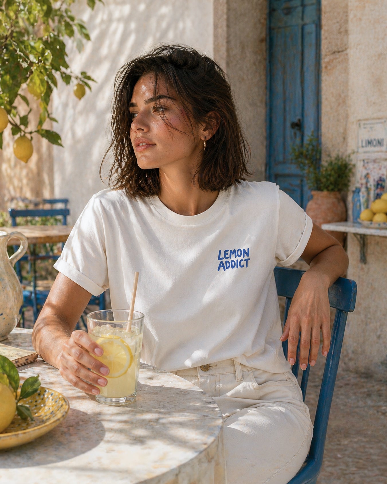 T-shirt Ivoire unisexe Lemon Addict
