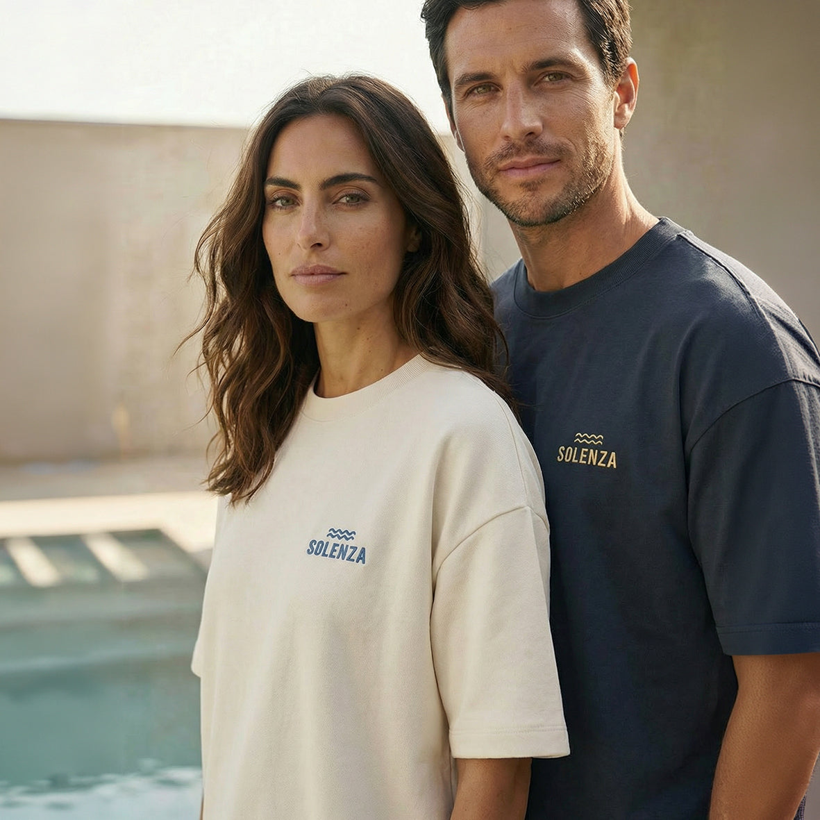T-shirt Oversize Ivoire Unisexe en coton Bio Épais.